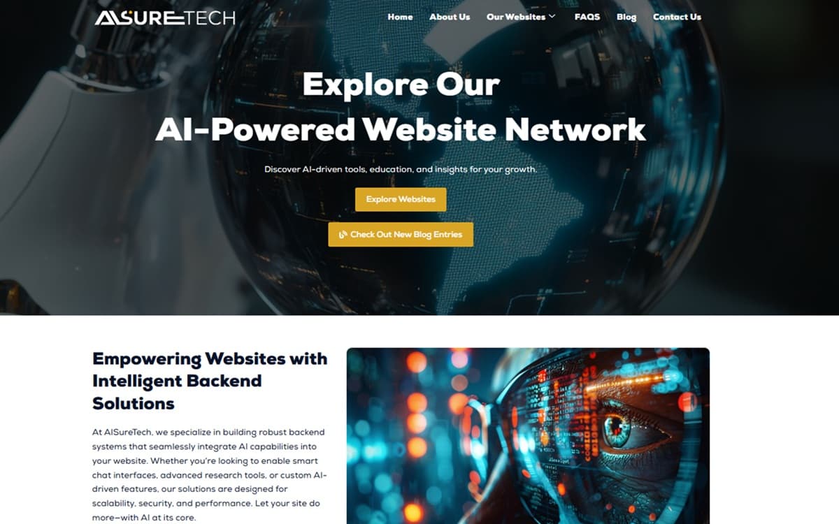 AI Sure Tech website screenshot