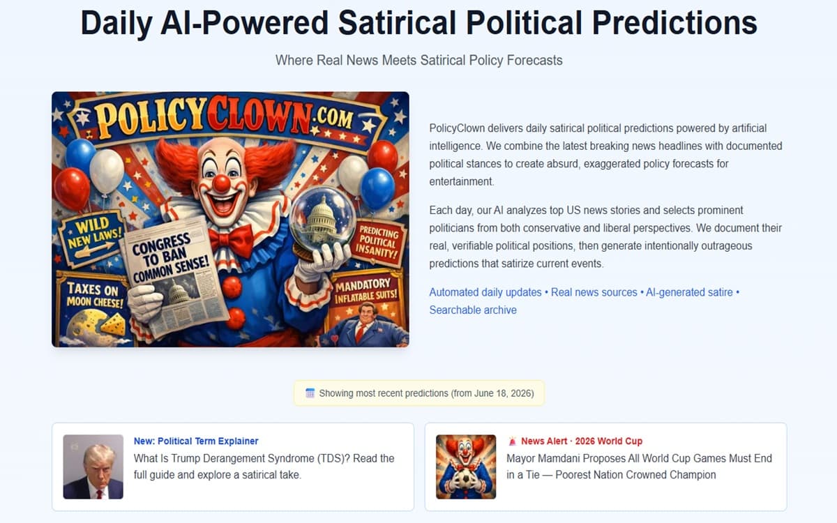 PolicyClown website screenshot